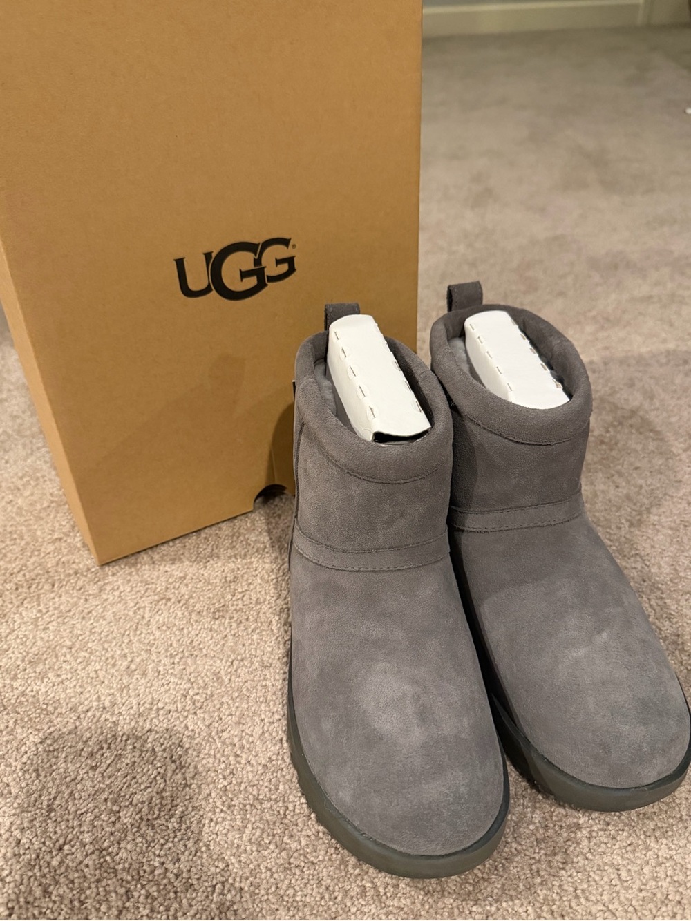 UGG Classic Mini Waterproof Metal Gray Boots 7.5 Vibram Arctic Grip